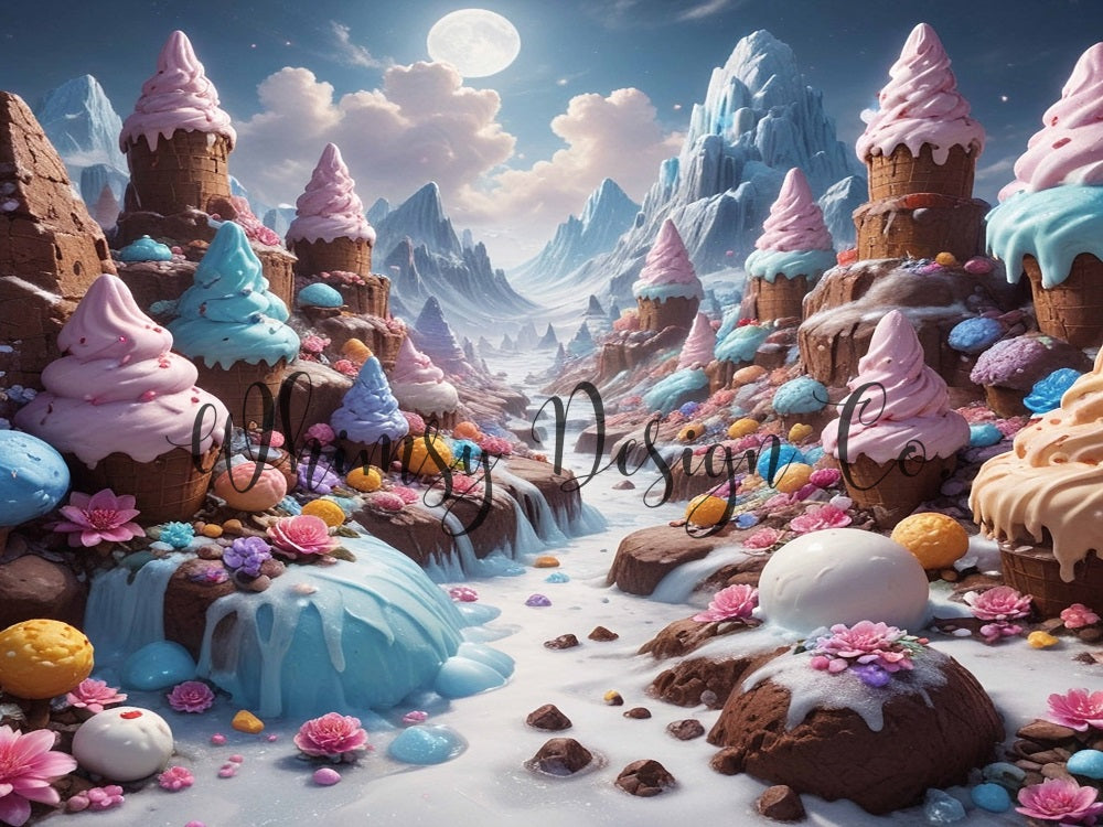 Kate Ice Cream Chocolate Mountain Backdrop Designed by Nora Dishman - Kate Backdrop AU