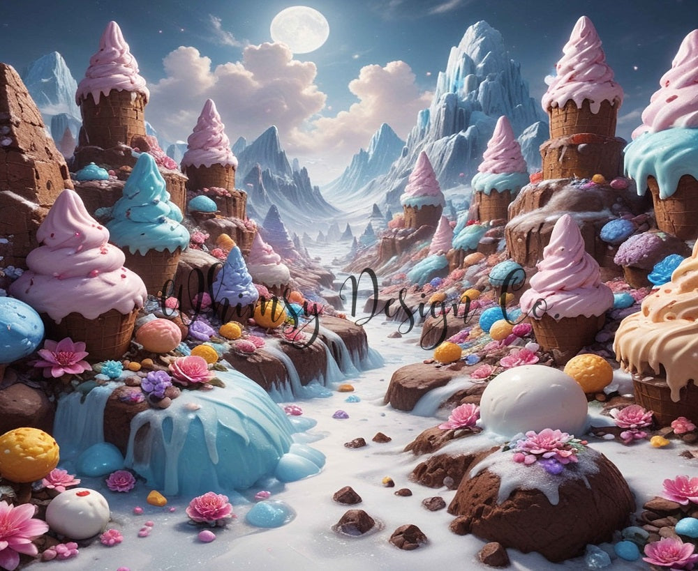Kate Ice Cream Chocolate Mountain Backdrop Designed by Nora Dishman - Kate Backdrop AU
