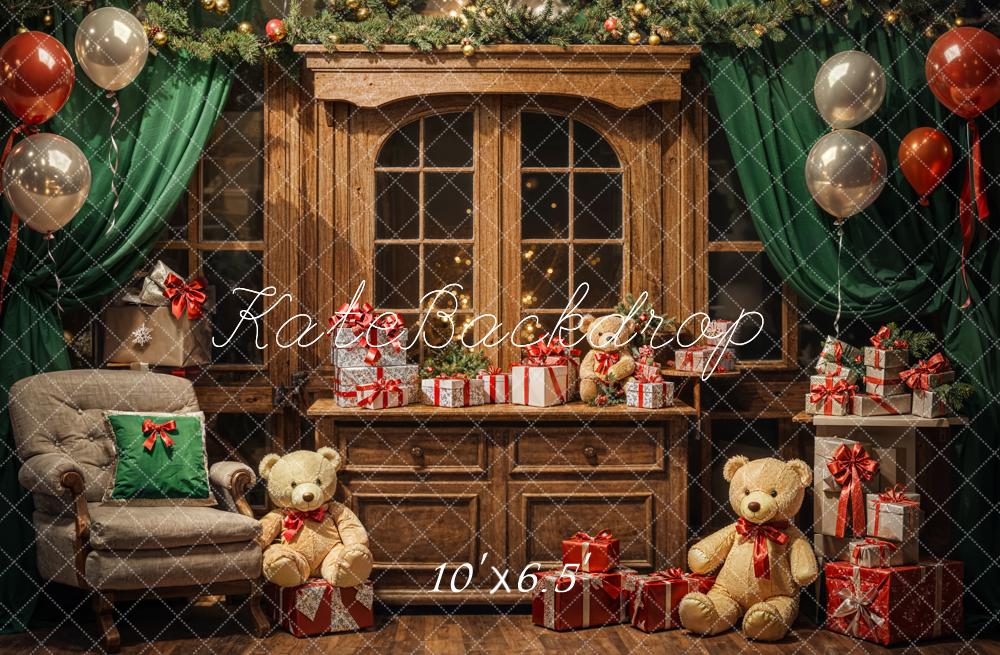 Kate Indoor Christmas Gift Bear Backdrop Designed by Emetselch