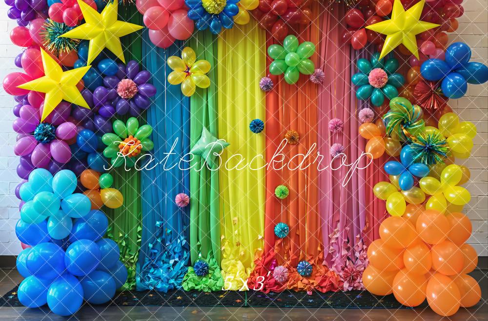 Kate Colorful Balloon Party Backdrop Designed by Emetselch - Kate Backdrop AU