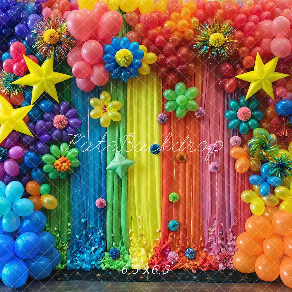 Kate Colorful Balloon Party Backdrop Designed by Emetselch - Kate Backdrop AU