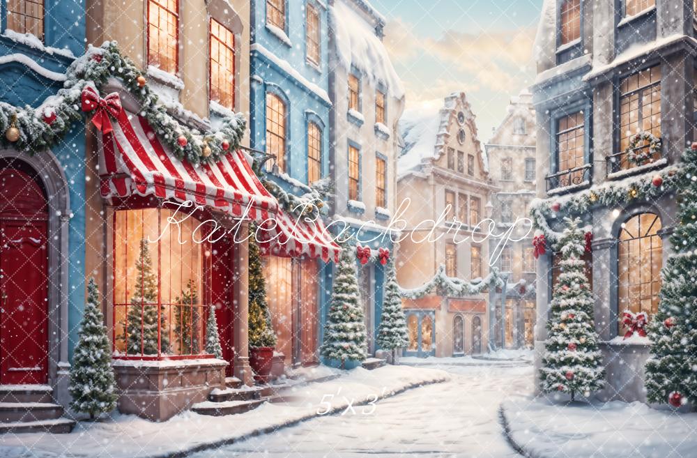 Kate Winter Christmas Street Backdrop Designed by Chain Photography - Kate Backdrop AU