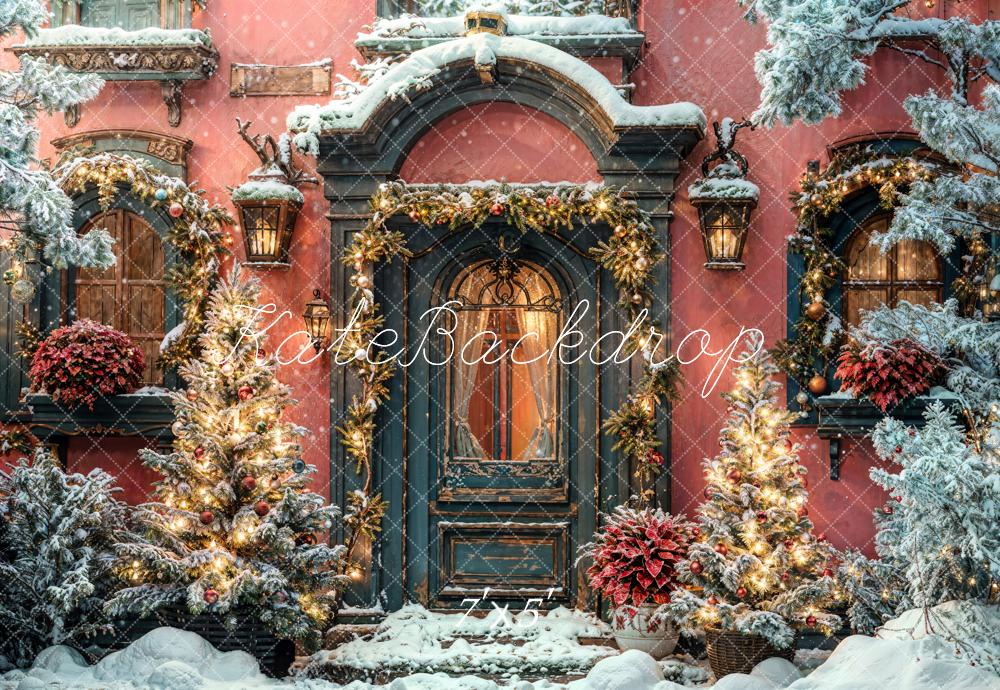 Kate Winter Christmas Door Backdrop Designed by Chain Photography - Kate Backdrop AU