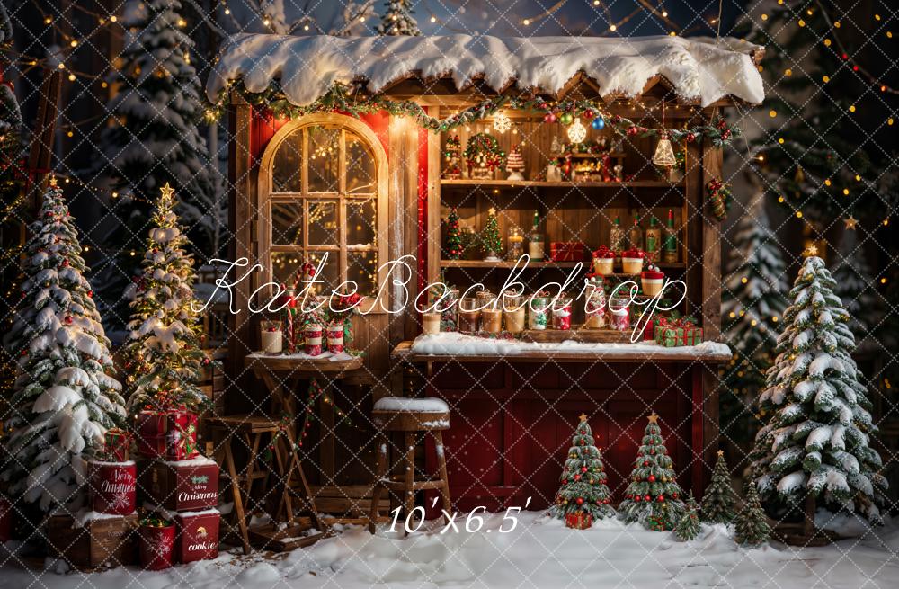 Kate Winter Christmas Stall Backdrop Designed by Emetselch - Kate Backdrop AU