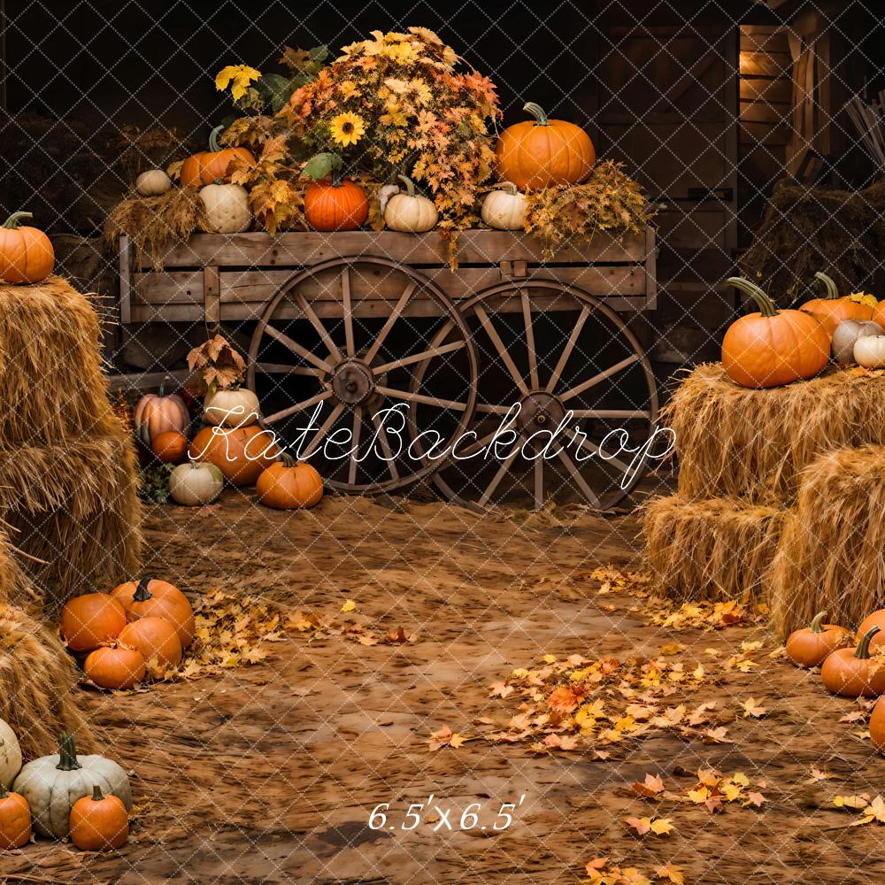 Kate Autumn Backdrop Pumpkin Haystack Designed by Chain Photography - Kate Backdrop AU