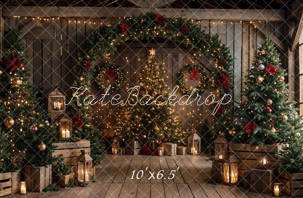 Kate Christmas Backdrop Wooden Arched Barn Door Designed by Chain Photography - Kate Backdrop AU