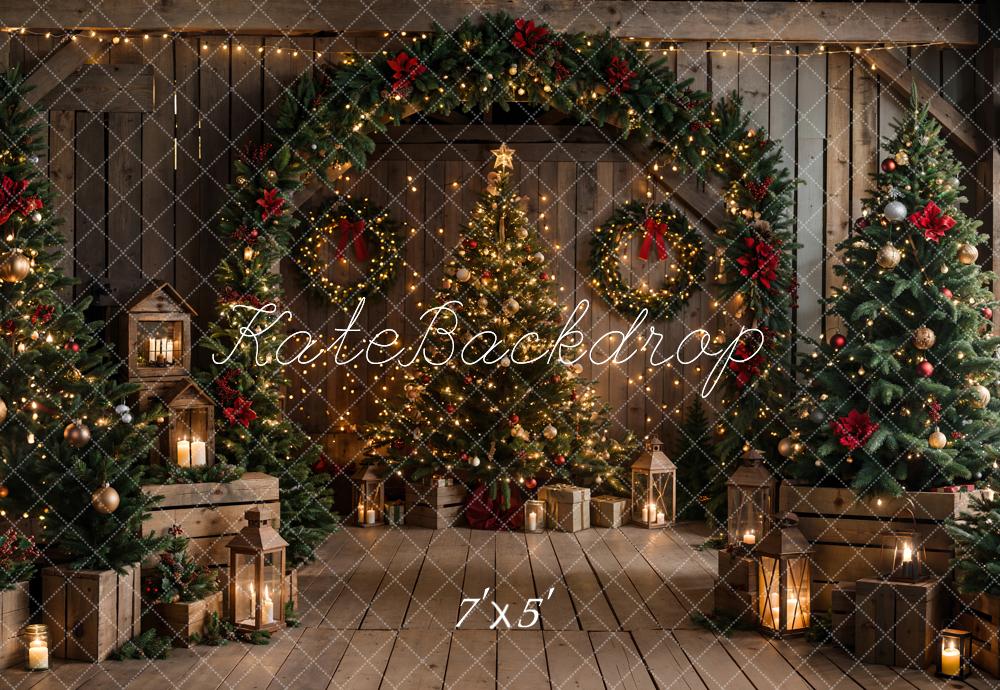 Kate Christmas Backdrop Wooden Arched Barn Door Designed by Chain Photography - Kate Backdrop AU