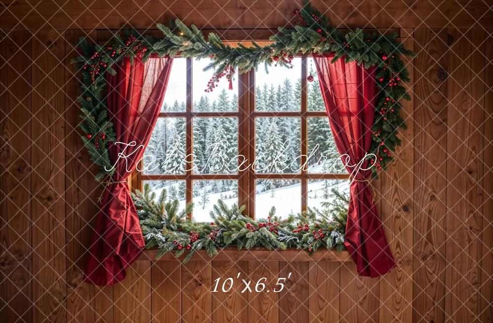 Kate Cabin Window Forest Snow Backdrop Designed by Chain Photography - Kate Backdrop AU