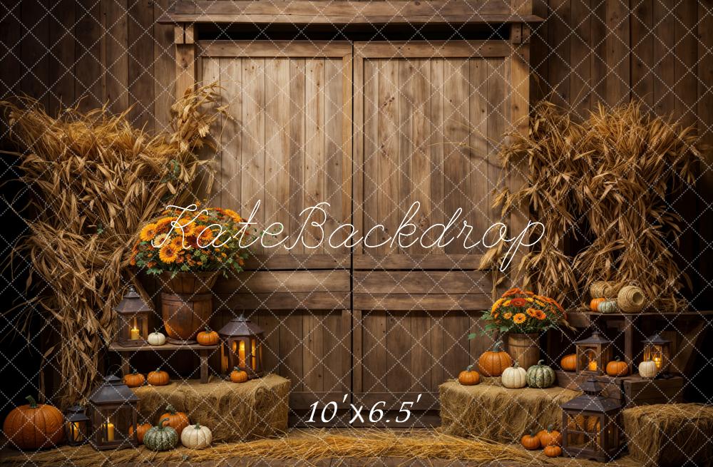 Kate Autumn Wood Barn Door Backdrop Designed by Emetselch - Kate Backdrop AU