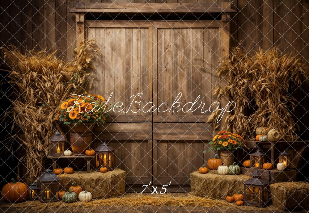 Kate Autumn Wood Barn Door Backdrop Designed by Emetselch - Kate Backdrop AU