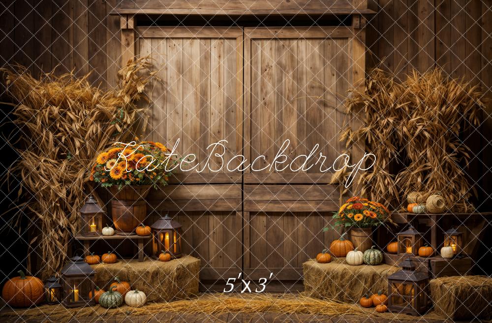 Kate Autumn Wood Barn Door Backdrop Designed by Emetselch - Kate Backdrop AU