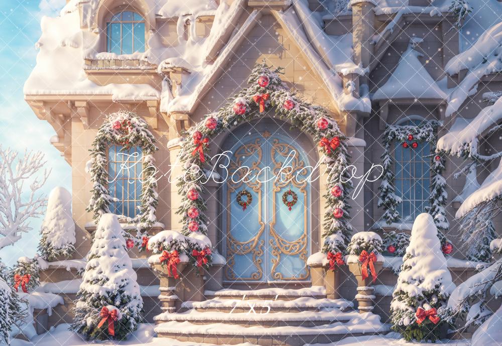 Kate Christmas Cottage Snow Backdrop Designed by Chain Photography - Kate Backdrop AU
