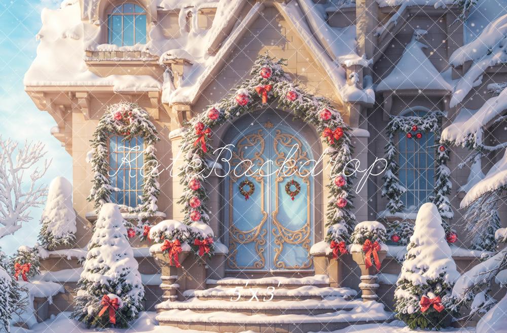 Kate Christmas Cottage Snow Backdrop Designed by Chain Photography - Kate Backdrop AU