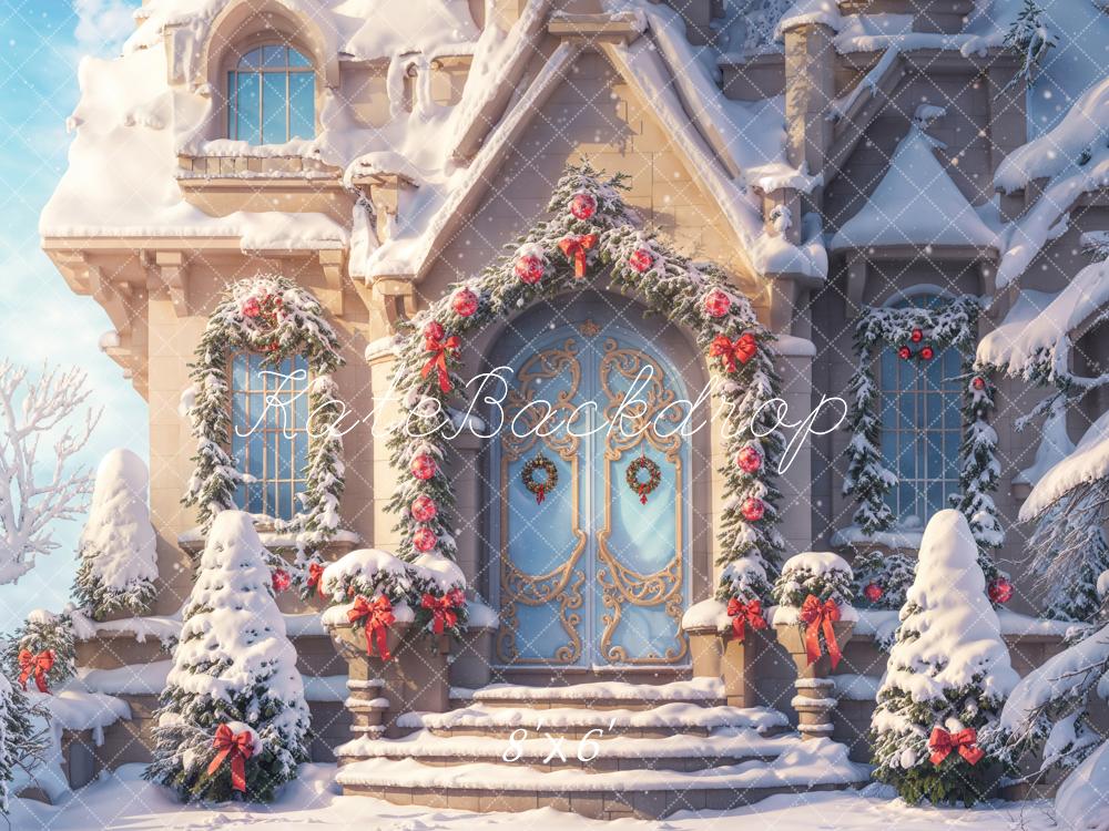 Kate Christmas Cottage Snow Backdrop Designed by Chain Photography - Kate Backdrop AU