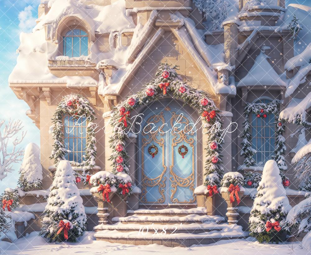 Kate Christmas Cottage Snow Backdrop Designed by Chain Photography - Kate Backdrop AU