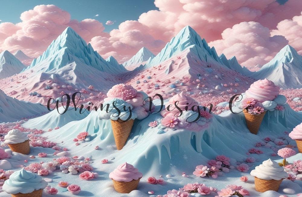 Kate Cotton Candy Mountain Backdrop Designed by Nora Dishman - Kate Backdrop AU