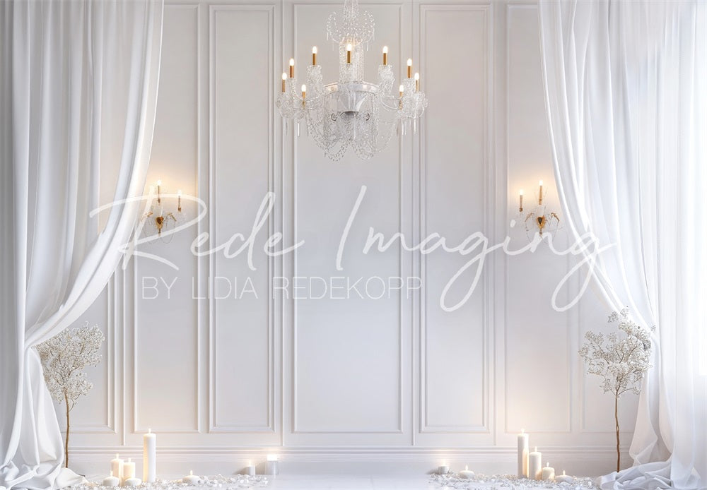 Kate Retro Elegant White Curtain Backdrop Designed by Lidia Redekopp