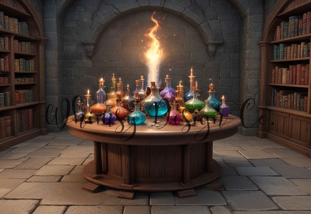Kate Colorful Witch Potion Backdrop Designed by Nora Dishman - Kate Backdrop AU