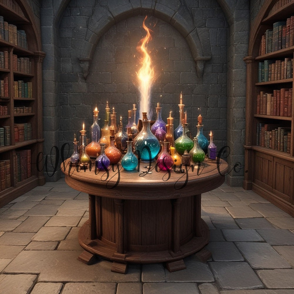 Kate Colorful Witch Potion Backdrop Designed by Nora Dishman - Kate Backdrop AU