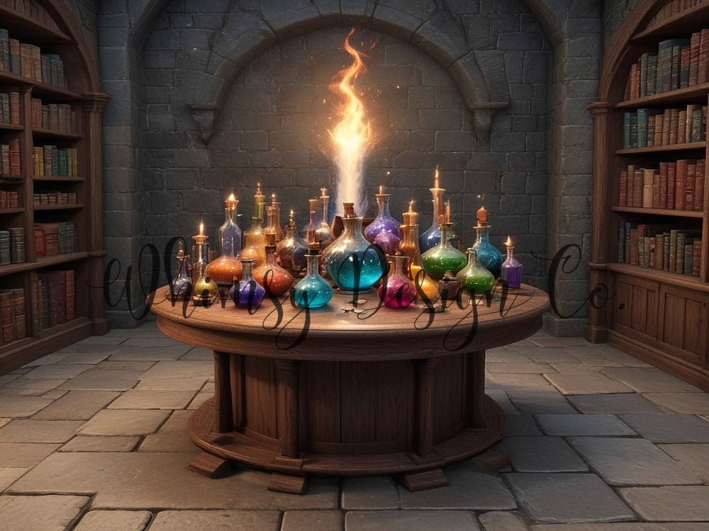 Kate Colorful Witch Potion Backdrop Designed by Nora Dishman - Kate Backdrop AU