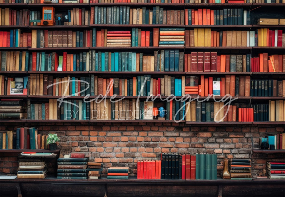 Kate Old Bookshelf Backdrop Back to School Designed by Lidia Redekopp - Kate Backdrop AU