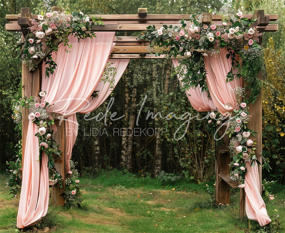Kate Wedding Floral Grassland Backdrop Designed by Lidia Redekopp - Kate Backdrop AU