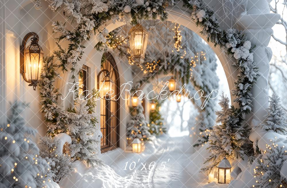 Kate Christmas Winter Snow Arch Backdrop Designed by Emetselch - Kate Backdrop AU