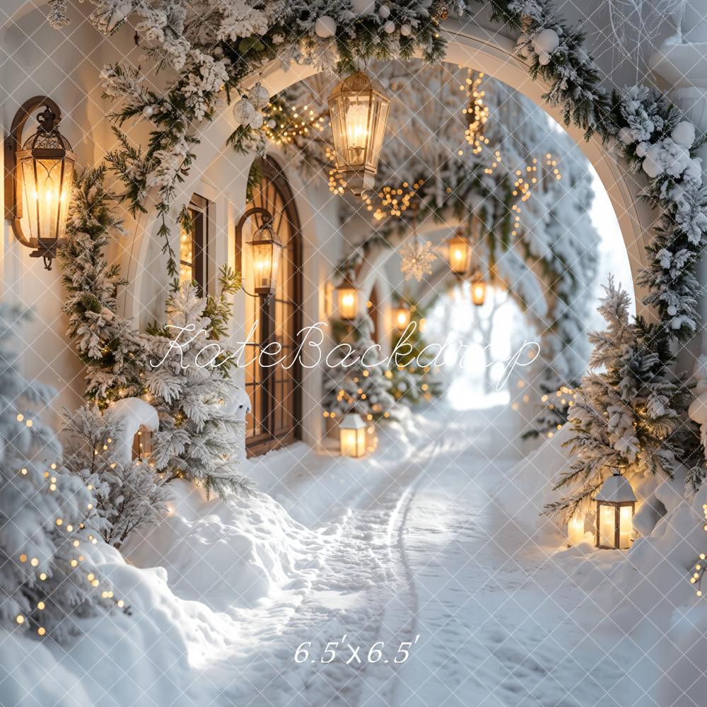 Kate Christmas Winter Snow Arch Backdrop Designed by Emetselch - Kate Backdrop AU