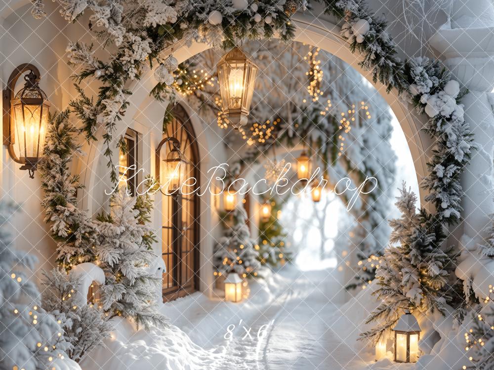 Kate Christmas Winter Snow Arch Backdrop Designed by Emetselch - Kate Backdrop AU