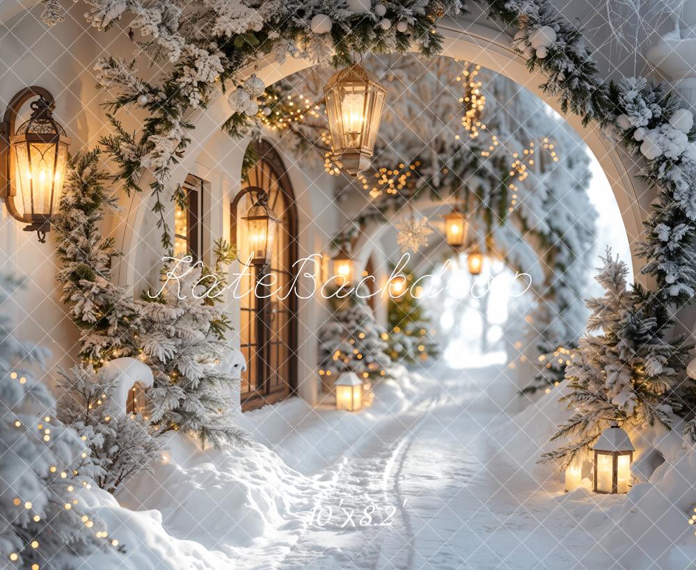 Kate Christmas Winter Snow Arch Backdrop Designed by Emetselch - Kate Backdrop AU