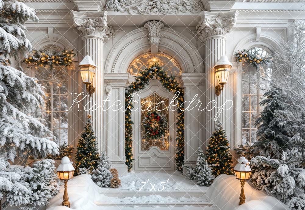 Kate Christmas White Marble Arch Door Backdrop Designed by Emetselch - Kate Backdrop AU