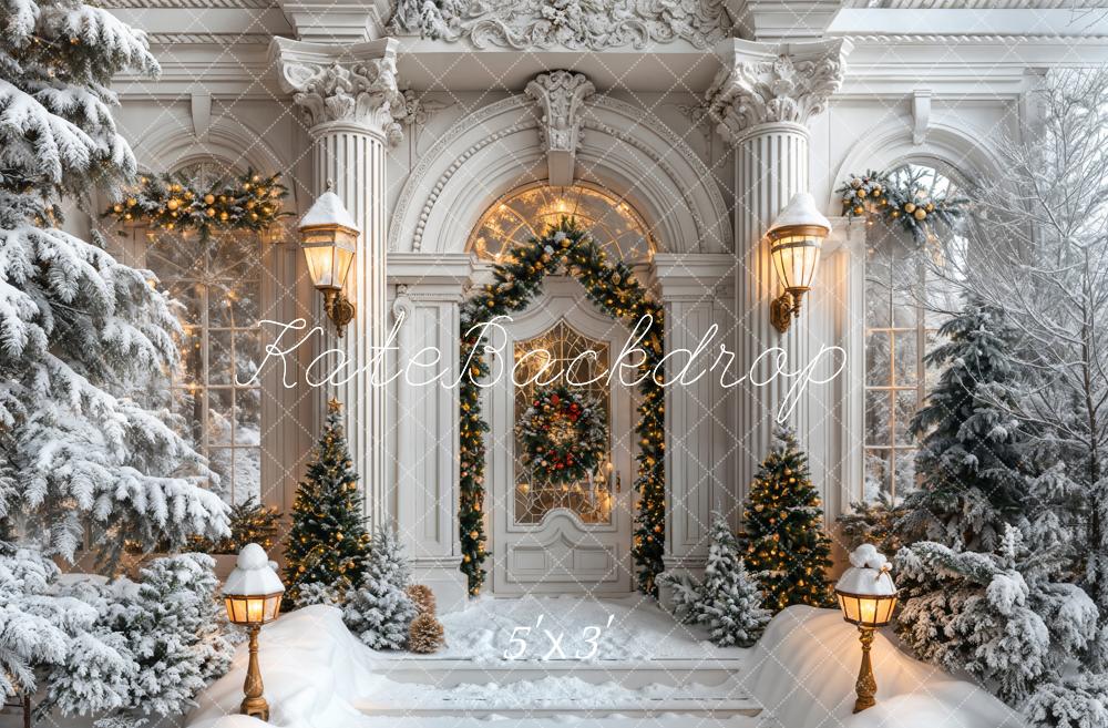 Kate Christmas White Marble Arch Door Backdrop Designed by Emetselch - Kate Backdrop AU