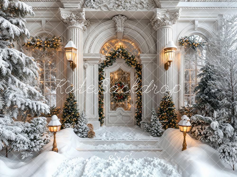 Kate Christmas White Marble Arch Door Backdrop Designed by Emetselch - Kate Backdrop AU