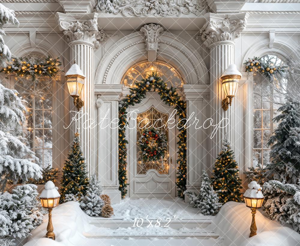 Kate Christmas White Marble Arch Door Backdrop Designed by Emetselch - Kate Backdrop AU