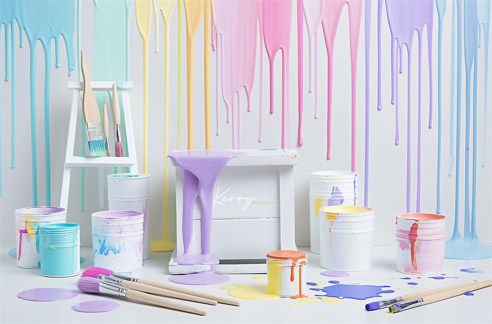 Kate Colorful Light Watercolor Painting Wall Backdrop for Photography Designed by Kerry Anderson - Kate Backdrop AU