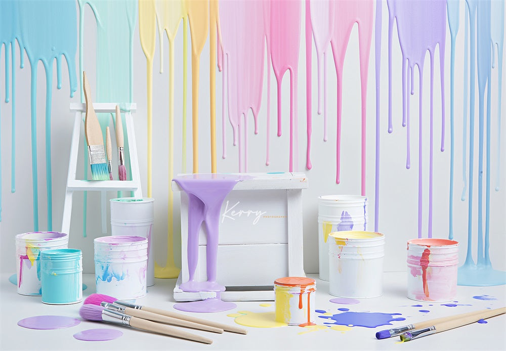 Kate Colorful Light Watercolor Painting Wall Backdrop for Photography Designed by Kerry Anderson - Kate Backdrop AU