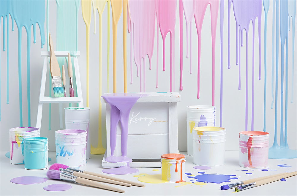 Kate Colorful Light Watercolor Painting Wall Backdrop for Photography Designed by Kerry Anderson - Kate Backdrop AU