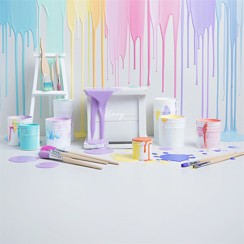 Kate Colorful Light Watercolor Painting Wall Backdrop for Photography Designed by Kerry Anderson - Kate Backdrop AU