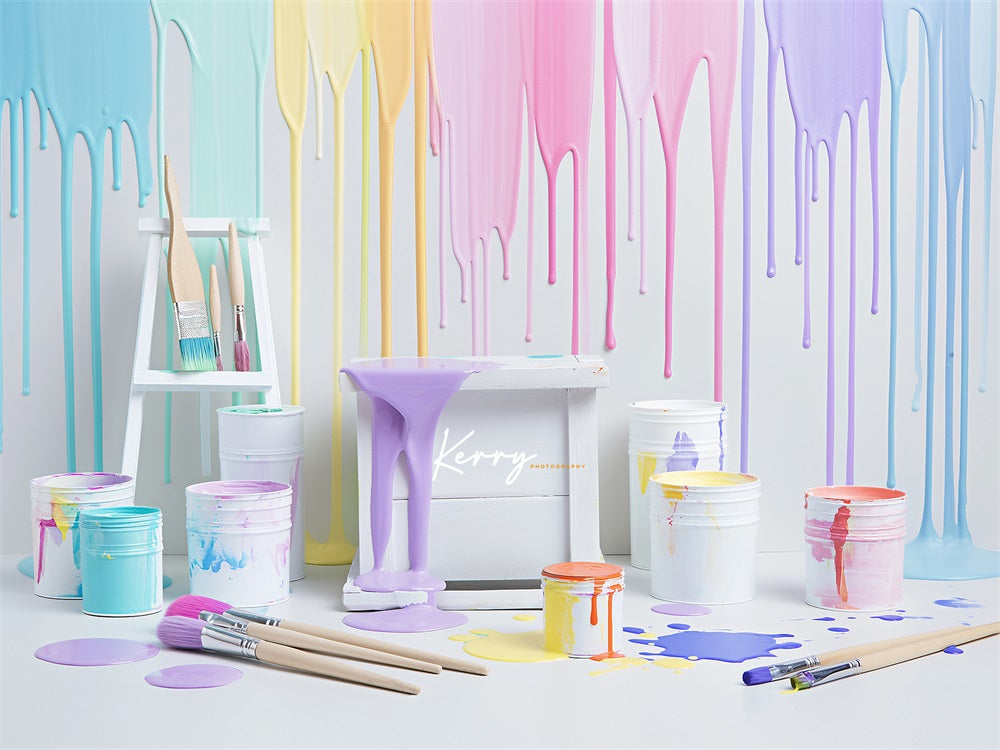 Kate Colorful Light Watercolor Painting Wall Backdrop for Photography Designed by Kerry Anderson - Kate Backdrop AU