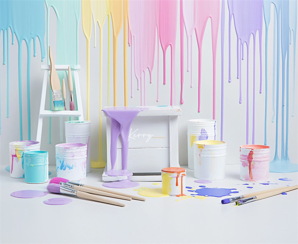 Kate Colorful Light Watercolor Painting Wall Backdrop for Photography Designed by Kerry Anderson - Kate Backdrop AU