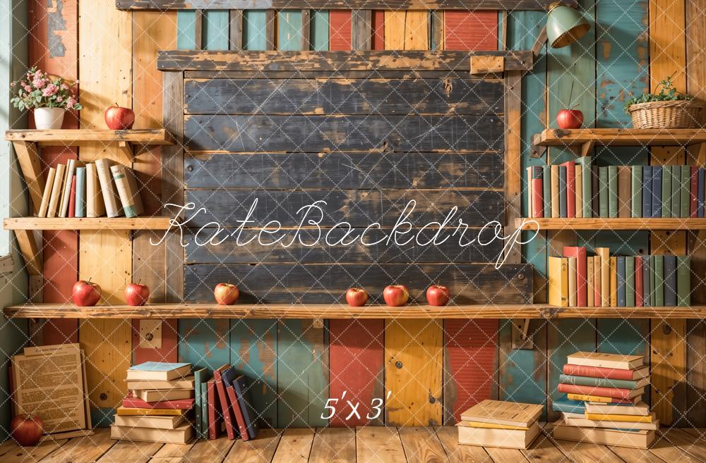 Kate Back to School Bookshelf Backdrop Designed by Emetselch - Kate Backdrop AU