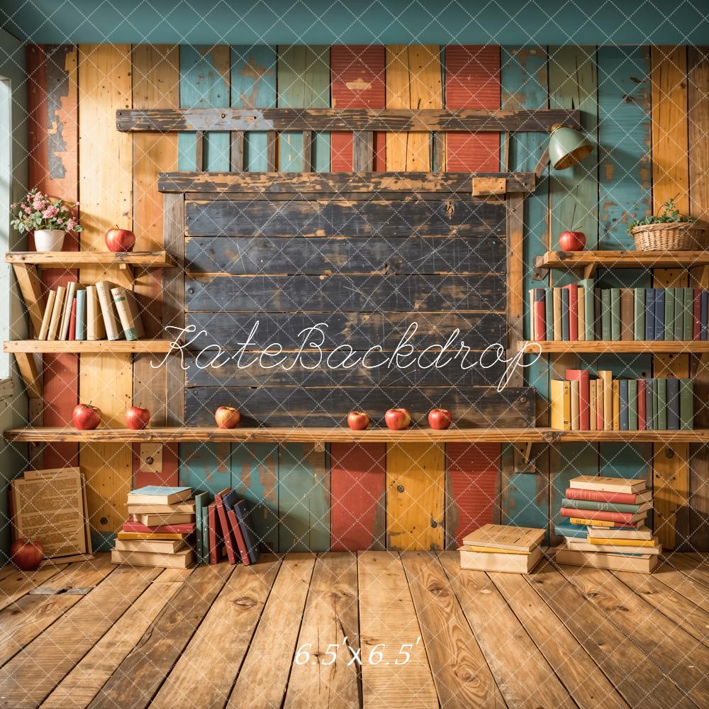 Kate Back to School Bookshelf Backdrop Designed by Emetselch - Kate Backdrop AU