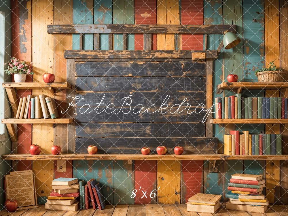 Kate Back to School Bookshelf Backdrop Designed by Emetselch - Kate Backdrop AU