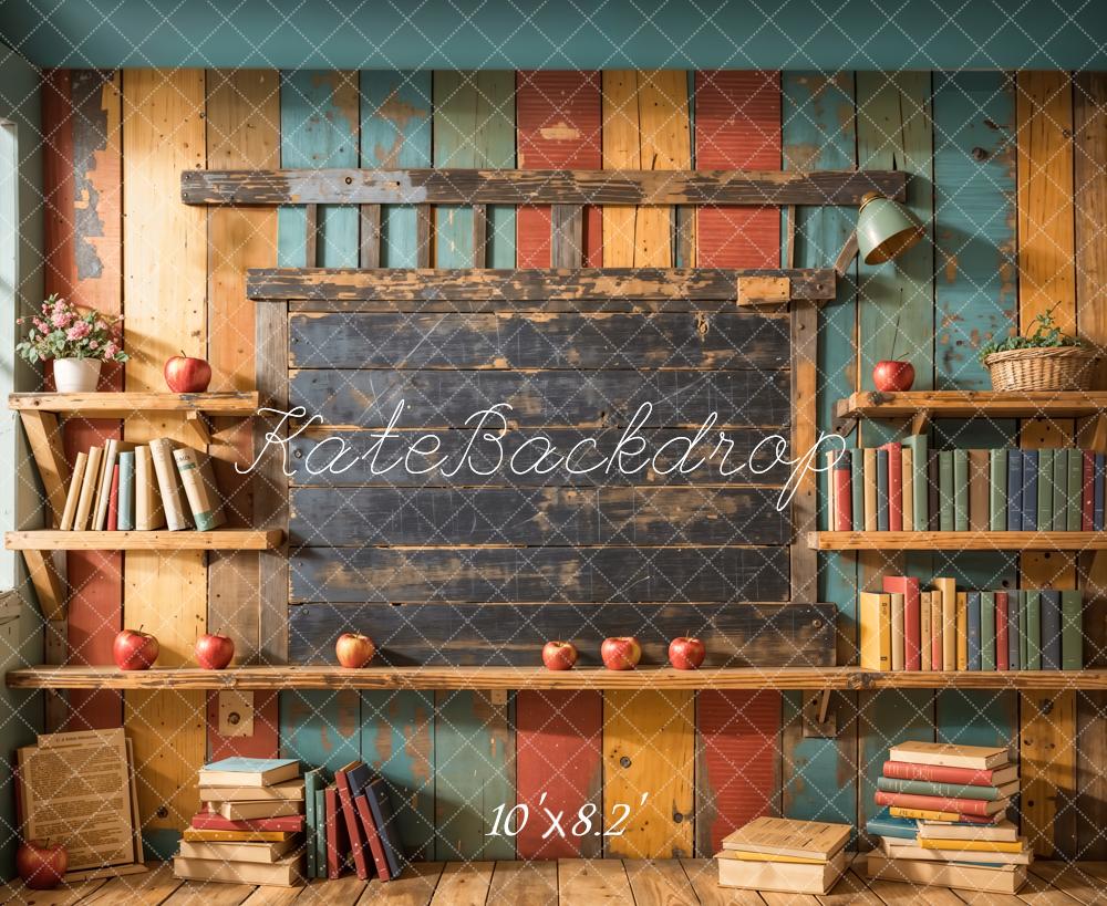 Kate Back to School Bookshelf Backdrop Designed by Emetselch - Kate Backdrop AU