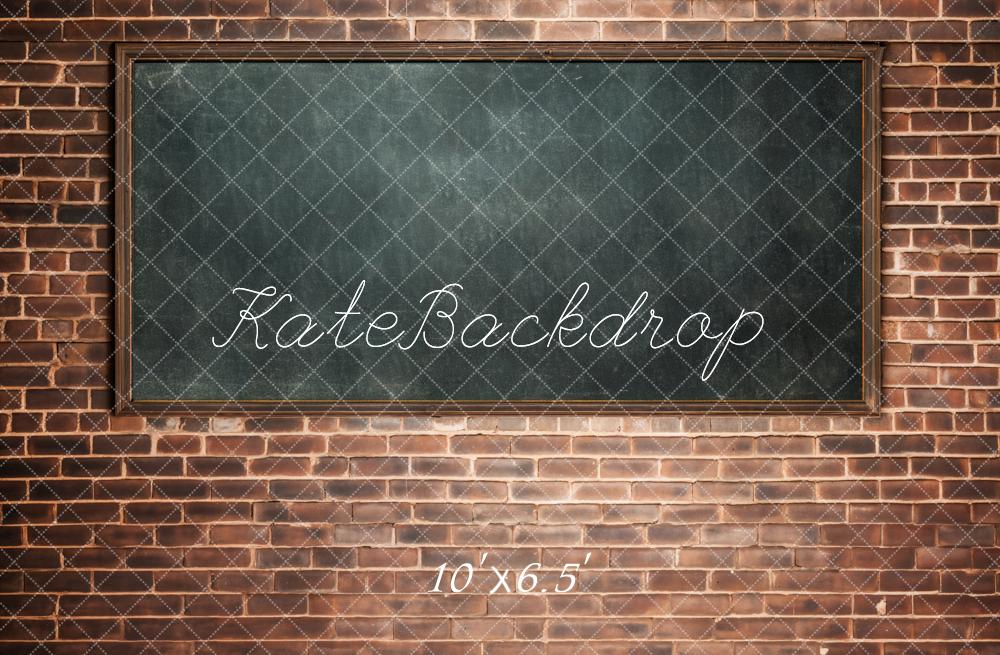 Kate Back to School Backdrop Brick Wall Blackboard Designed by Chain Photography - Kate Backdrop AU