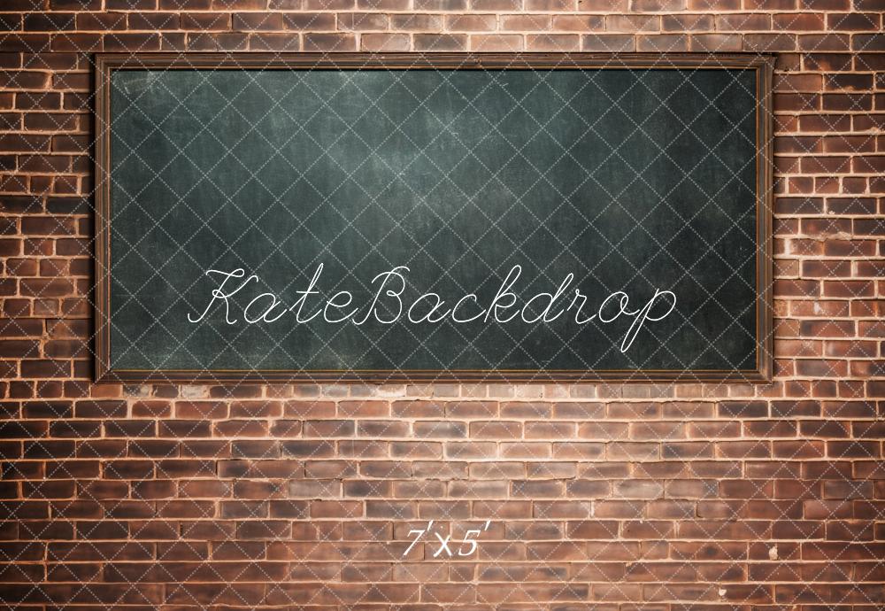 Kate Back to School Backdrop Brick Wall Blackboard Designed by Chain Photography - Kate Backdrop AU