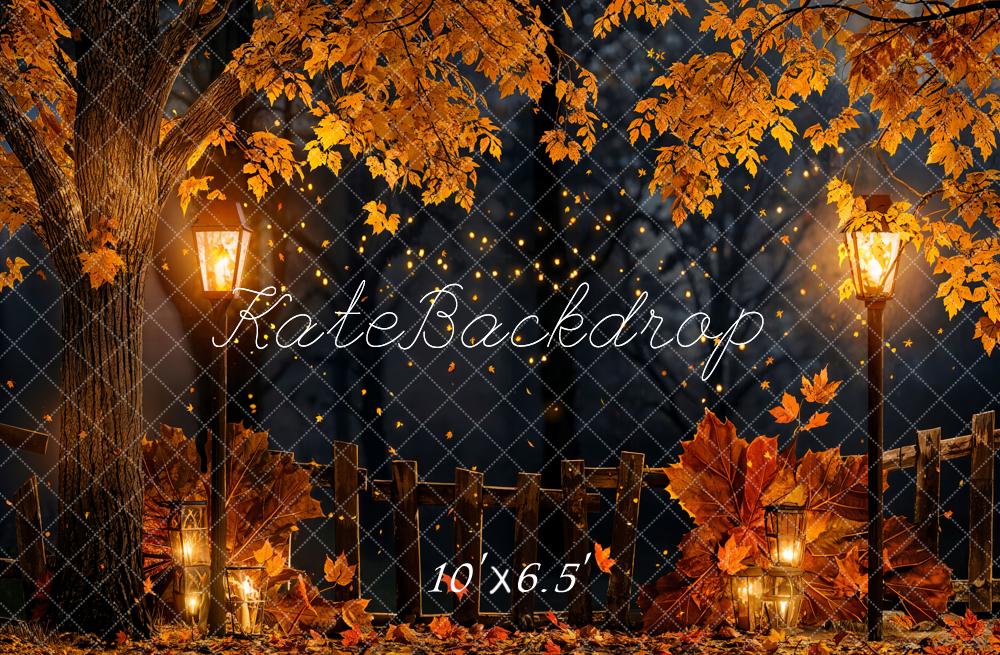 Kate Autumn Night Fallen Leaves Backdrop Designed by Chain Photography - Kate Backdrop AU