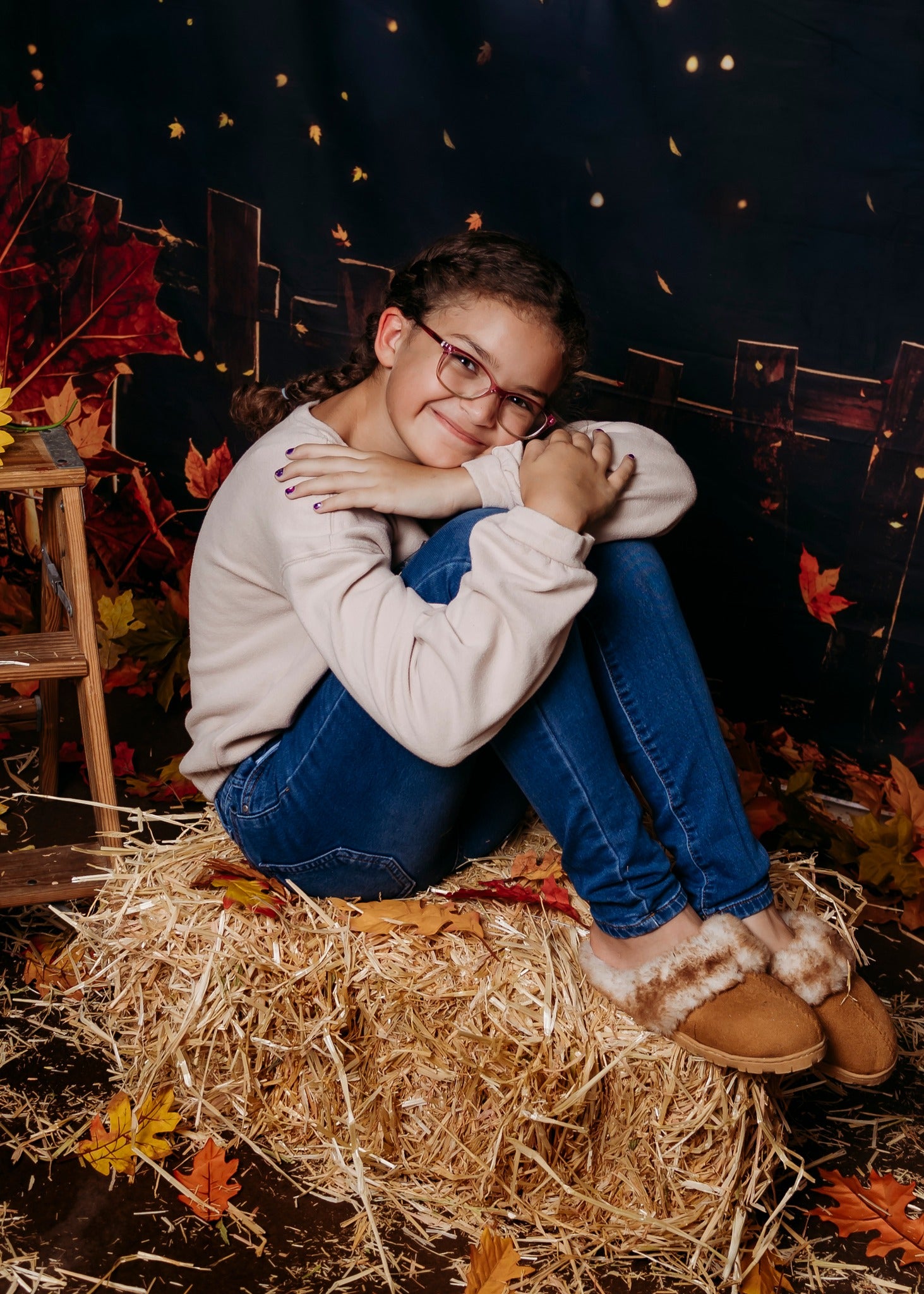 Kate Autumn Night Fallen Leaves Backdrop Designed by Chain Photography - Kate Backdrop AU