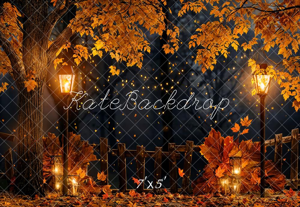 Kate Autumn Night Fallen Leaves Backdrop Designed by Chain Photography - Kate Backdrop AU