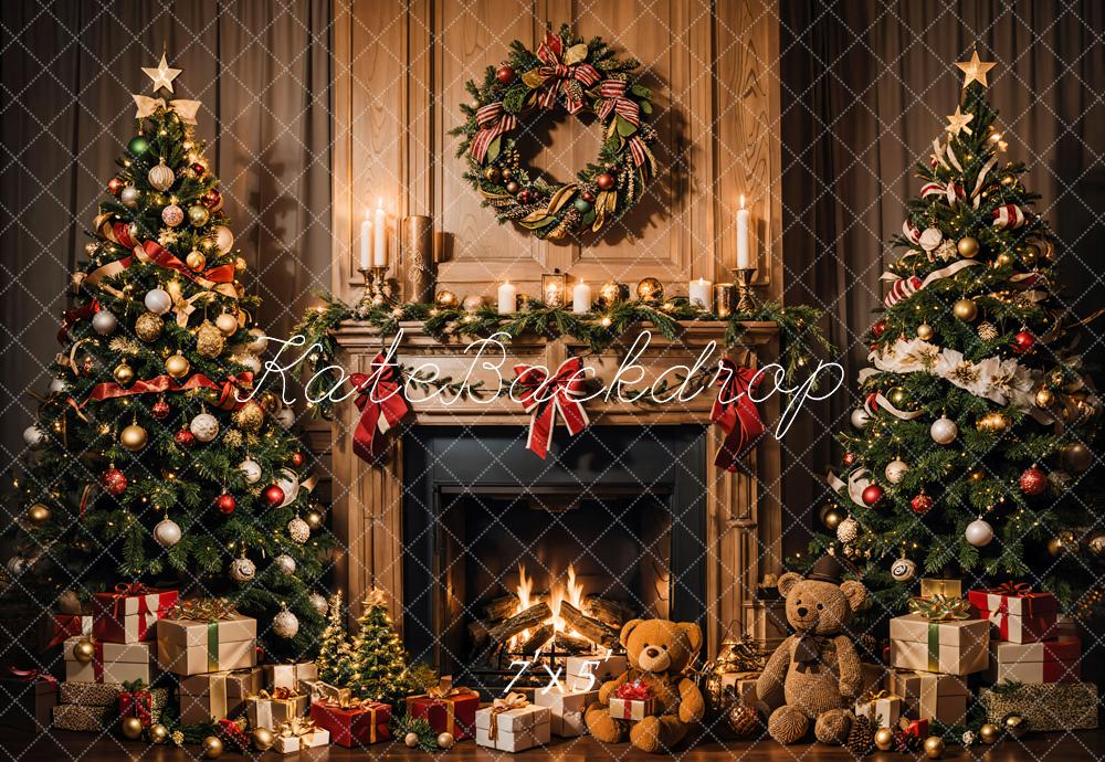 Kate Christmas Candle Flame Fireplace Backdrop Designed by Emetselch - Kate Backdrop AU